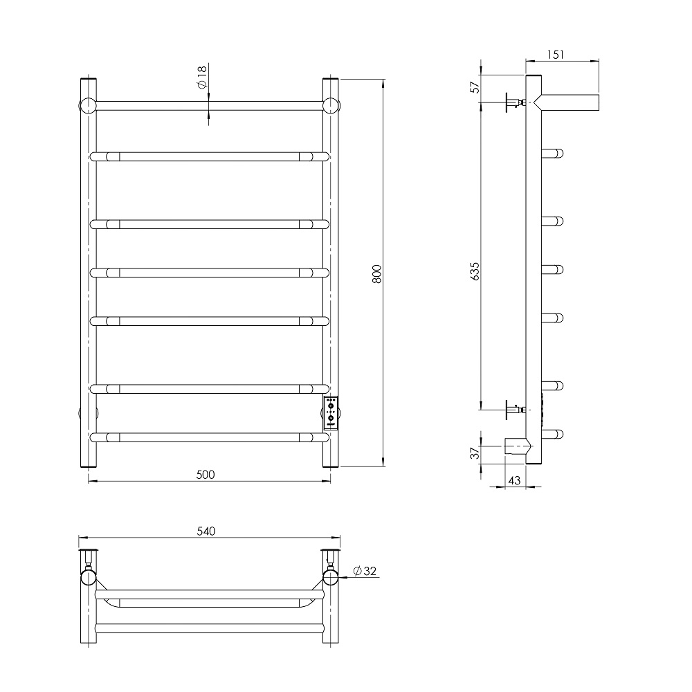 Полотенцесушитель Браво Пэк сп 3 П 80х50